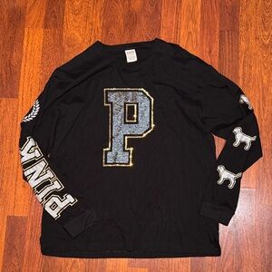 PINK Victoria's Secret Black Campus Tee